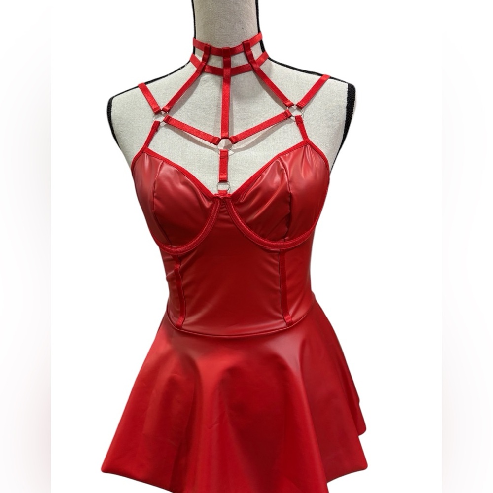 Elegant Red Strappy Dress